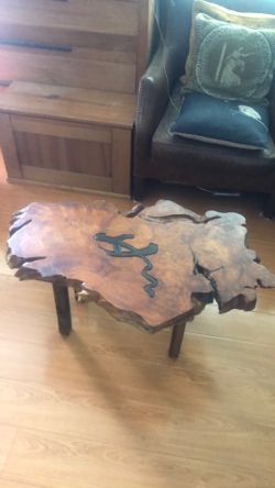 Vintage Live Edge Redwood Coffee Table