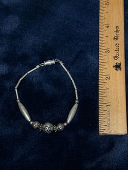 Vintage Silver Beaded Bracelet