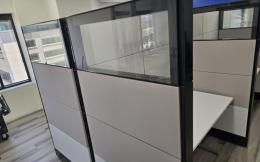 Ethospace Glass Cubicles with Height Adjustable Tables