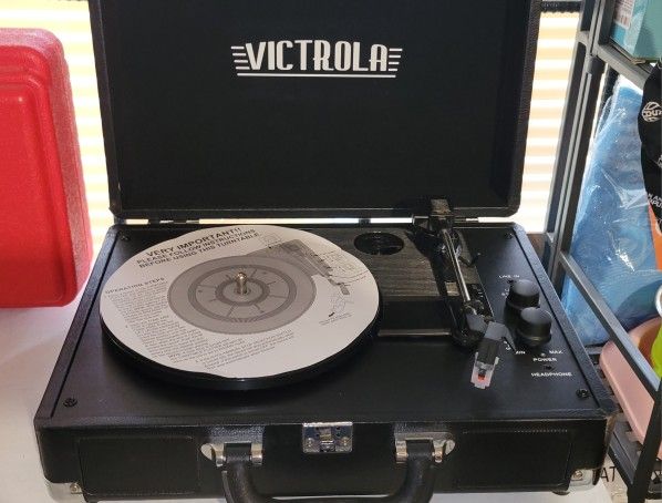 Victrola Vintage 3-Speed Bluetooth Portable Suitcase Record Player with Built-in Speakers

