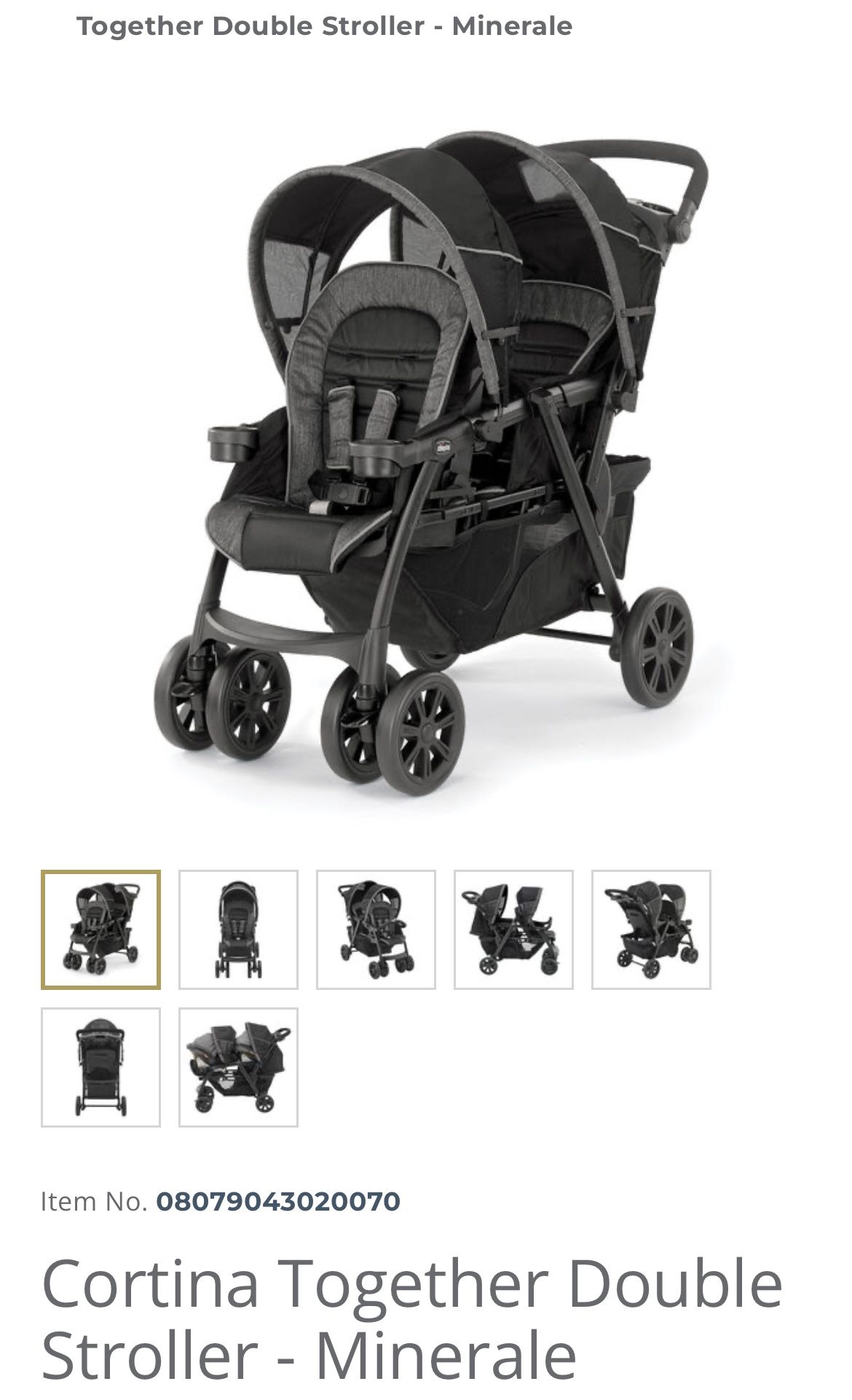 Chicco Cortina Together Double Stroller - New In Sealed Box