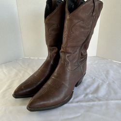 Tony Lama Vintage Brown Leather Western Cowboy Boots El Paso Texas Mens Sz 10.5
