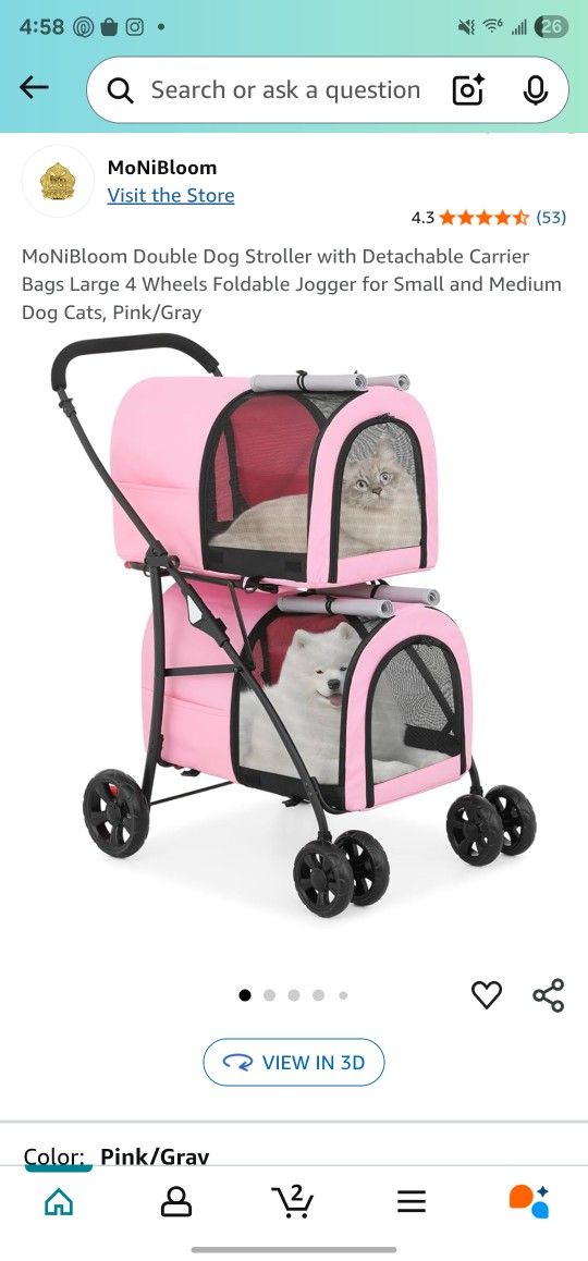 Double Pet Stroller