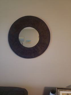 Metallic Brown Circular Mirror Wall Decor
