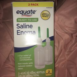 EQUATE 2-PACK Enema Sodium Phosphates Saline Laxative Bottles 4.5 fl oz 
