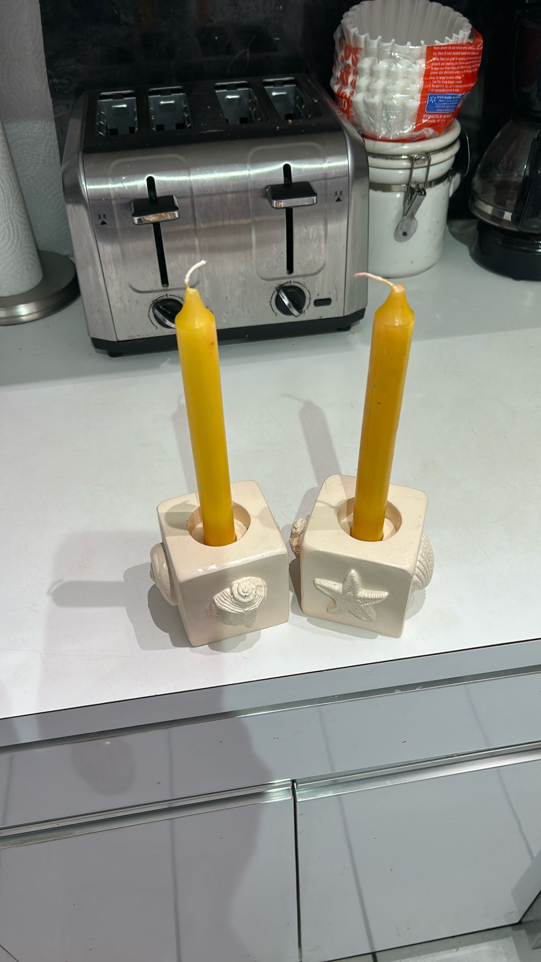 2 Ceramic Candle Holders