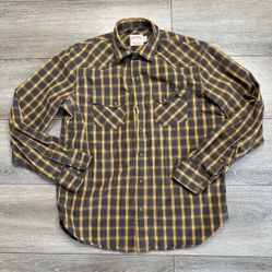 Brooks Brothers Mens Medium Long Sleeve Button Down Pearl Snap Western Shirt 