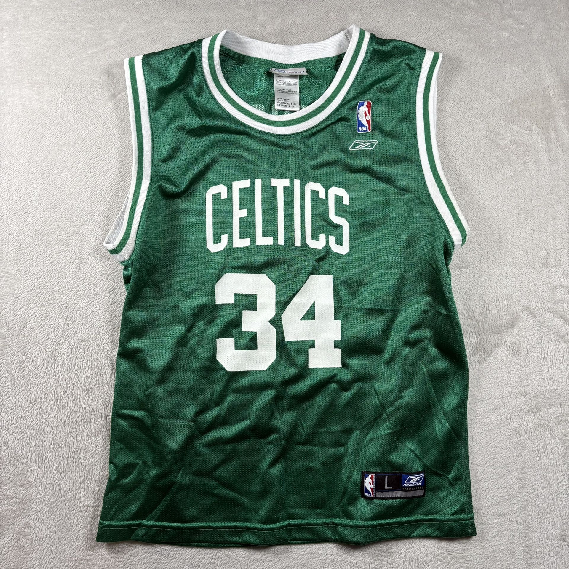Paul Pierce Boston Celtics Jersey Reebok Size Youth L Green Vintage Y2K #1156