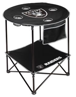 NFL 27.6 ROUND TAILGATE TABLE WITH SHELF