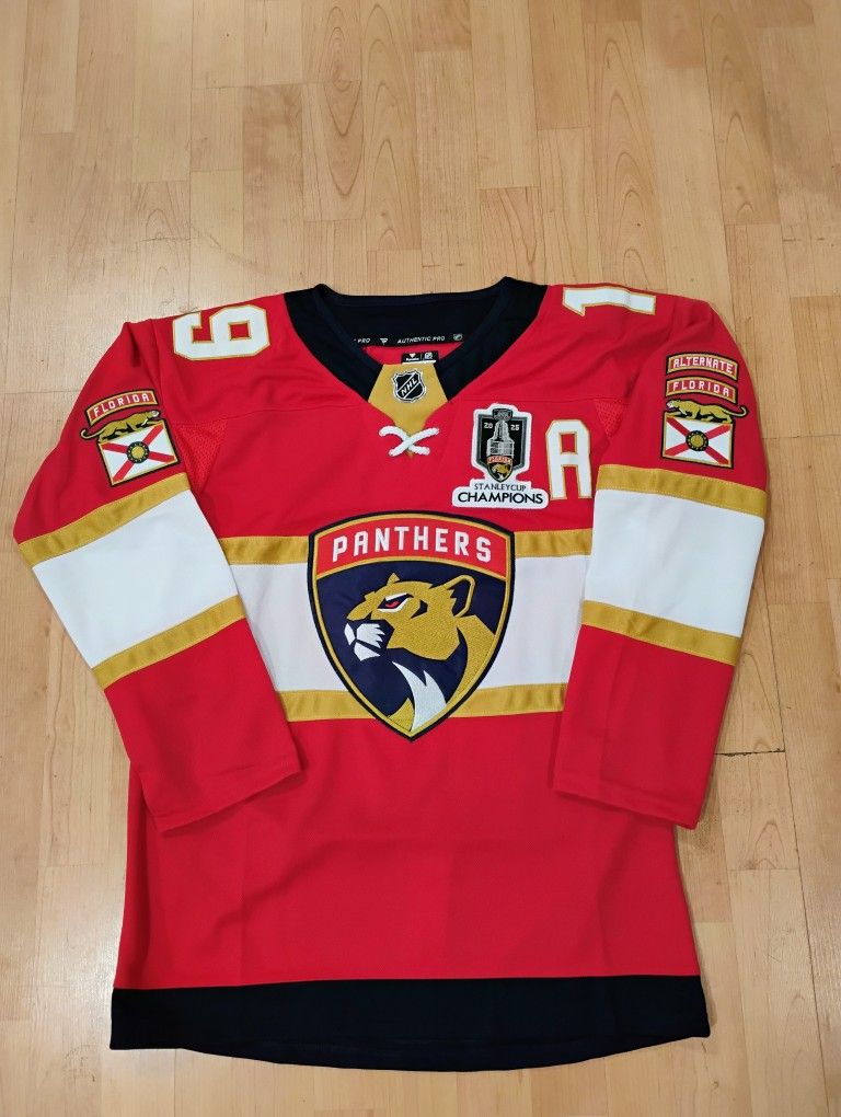 Matthew Tkachuk FL Panthers Red Jersey With Championship Patch