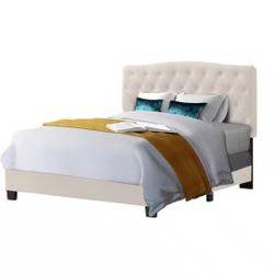 BRAND NEW COMPLETE Belle Isle Furniture CAY51-0K00 Cape Linen Upholstered Bed Coral Beige - Twin Siz