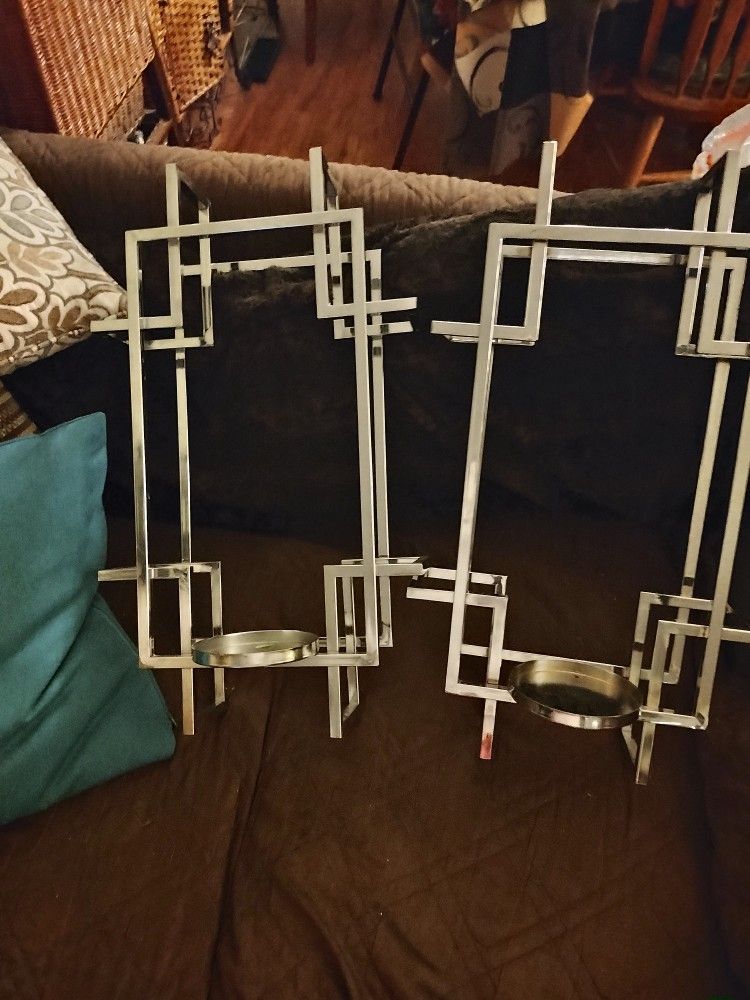 Geometric Metal Wall Candle Holders 