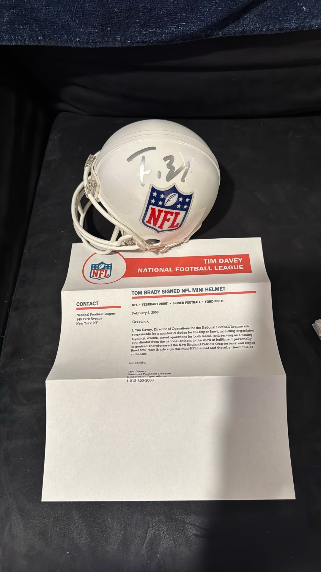Tom Brady Signed Mini-helmet