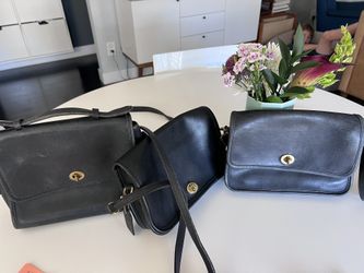 Vintage Black Leather Coach Purses / Handbags - Priced Separately 