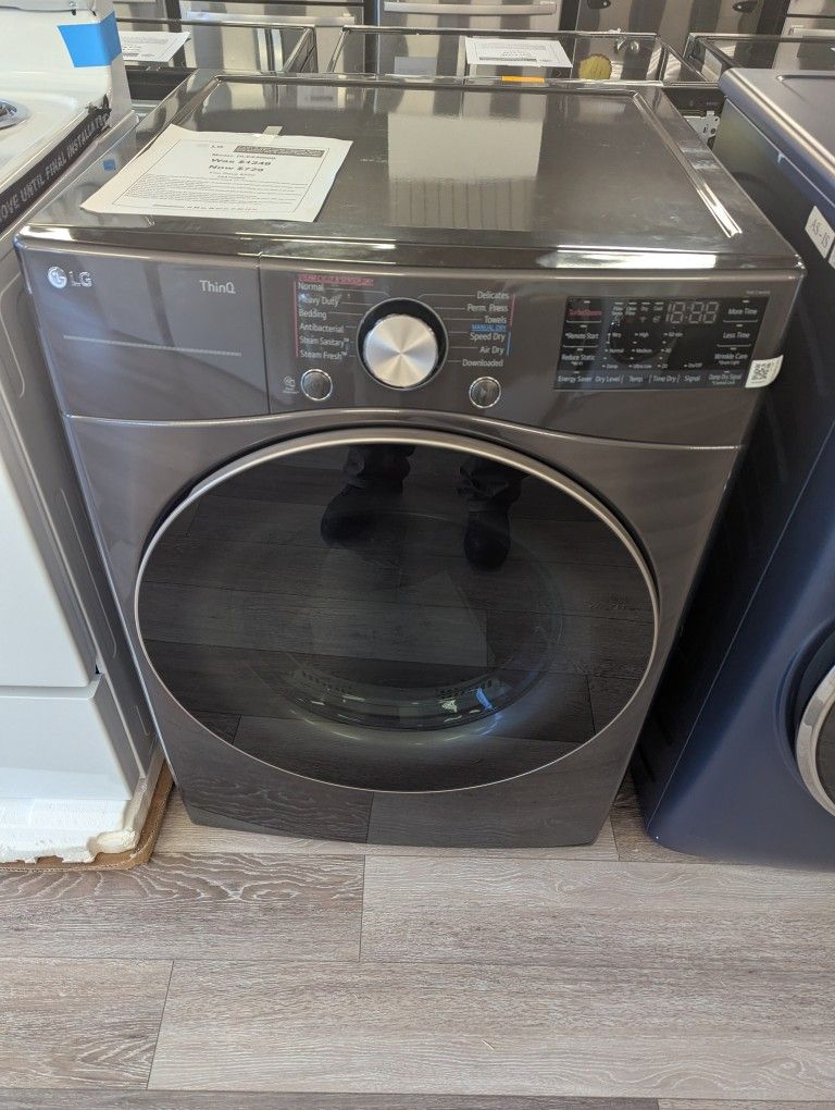 LG 7 .4 Cu.Ft Ultra Large Capacity Smart Front Load Electric Dryer W/ Sensor Dry ,Steam