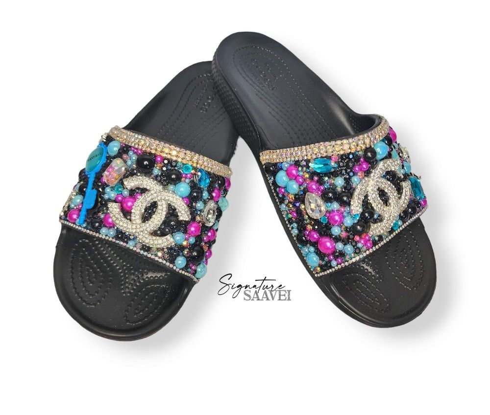 BRAND NEW Signature 'BleuBerry' Croc Slides (Women's Size 8)