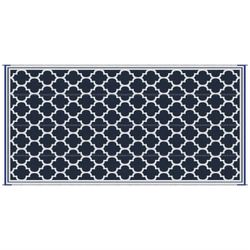 9x18 - Navy Blue Moroccan Trellis Outdoor Rug