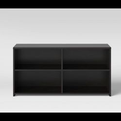 (1) Black 4 Compartment Storage TV Stand for TVs up to 43” 