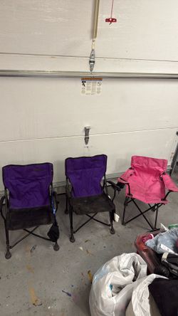 Three kids camping chairs