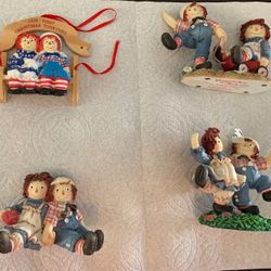 RAGGEDY ANN AND ANDY ENESCO FIGURES LOT OF 9  SINGLE FIGS $1  DOUBLE FIGS $2 