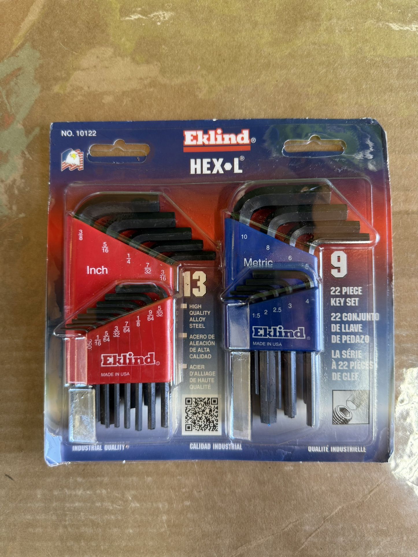 Eklind Hex L-Key Allen Wrench Combo Set Short SAE/Metric 22 Pc. Set