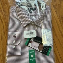 NWT Banana Republic men’s non-iron dress shirt Size XL