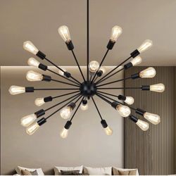 🚨🔥 NEW 24-Light Black Sputnik Chandelier – Modern Farmhouse – $95 NEED GONE ASAP! 🔥🚨
