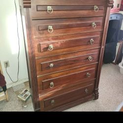 Antique Victorian Sidelock Eastlake Dresser