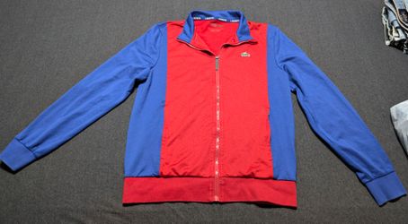 Men's Lacoste Sport Bicolor Pique Zip Sweatshirt Jacket Size Medium