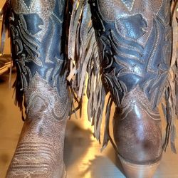 NEW Rare Corral AMAZING Black Eagle Fringe & Studs! Cowboy Western Boot Women 7