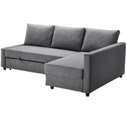 FRIHETEN Brand new Sleeper sectional,3 seat sofa w/storage, dark gray for Sale