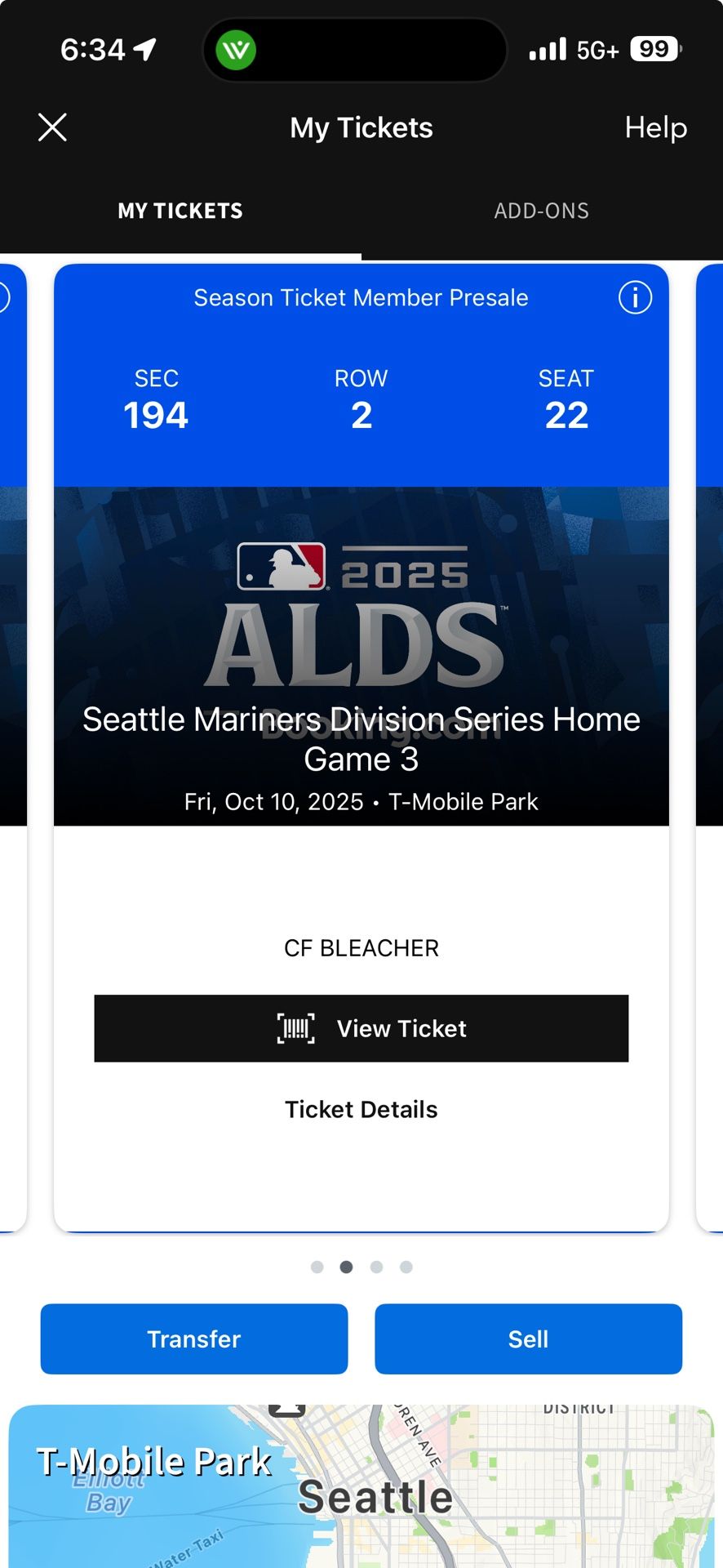 4 tickets To Mariners Game 5!