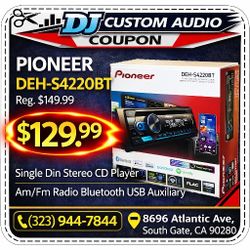 Pioneer Single Din Car Stereo Bluetooth USB Am Fm Radio CD Auxiliary Equalizer DEH-S4220BT 🚨 Payment Options Available 🚨 No Credit Needed 🚨 
