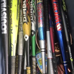  Lots of nice Aluminum softball and baseball bats only $20-$60 depending on which one