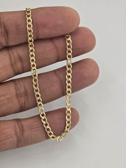 10k Real Gold Cuban Bracelet 3.5mm 8 Inches