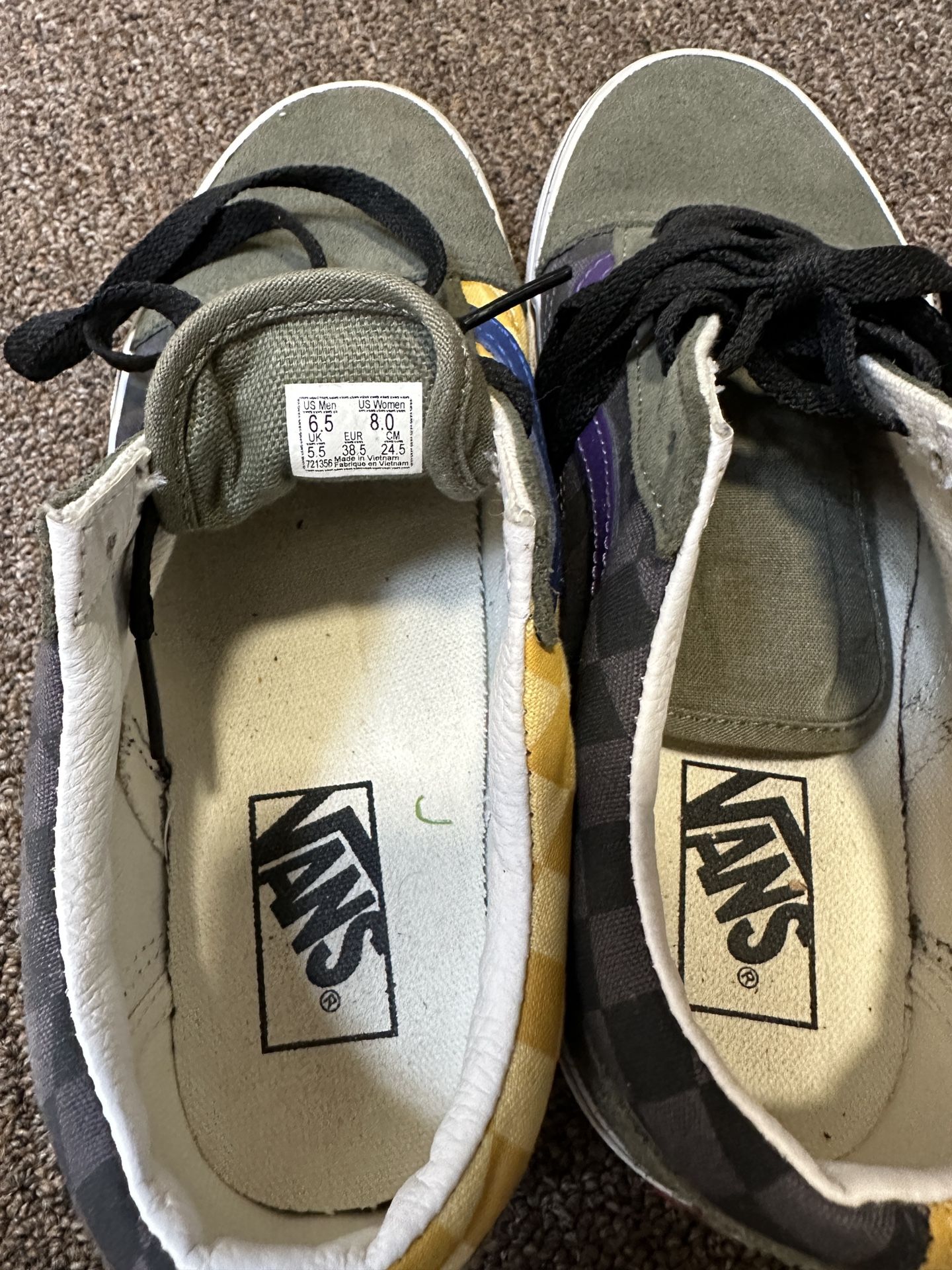 2 Pair Of Used Vans Size 6 & 6.5