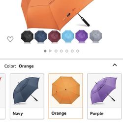 ZOMAKE Golf Umbrella 62 Inch, Large Windproof Umbrellas Automatic Open Oversize Rain Umbrella with Double Canopy for Men - Vented Stick Umbrellas(Oran