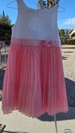 Girls Pink and White Formal Dress