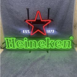 HEINEKEN IMPORTED BEER LIGHT UP LED SIGN 27" X 16"
