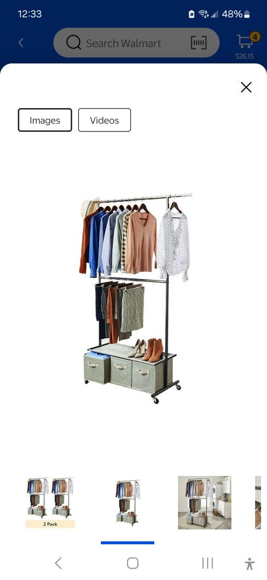 Closet Rack with 3 Drawers