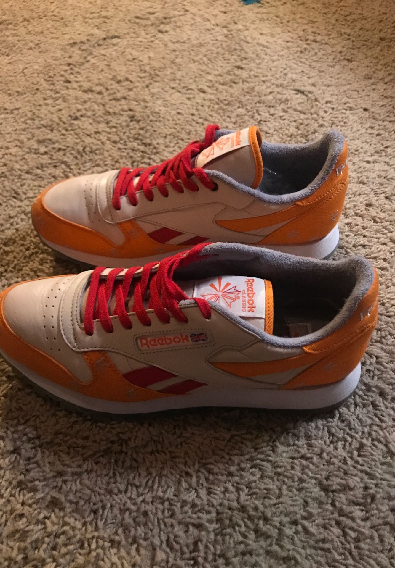 Reebok Classic X Crooked Leather collab for this shoe representing all the criminals in england who had been caught because of their reebok classics s