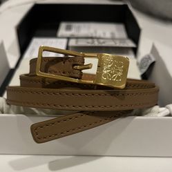 Loewe Women's Amazona Leather Padlock Belt In Oak Gold