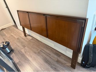 MCM Brutalist Walnut King Size Headboard by Helen Hobey for Baker
