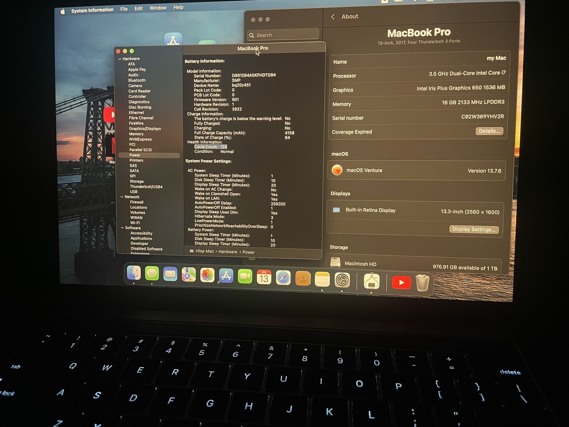 2017 MacBook Pro 13” – i7 / 16GB / 1TB SSD