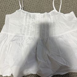 Lewkin White Tank Top Flowy 