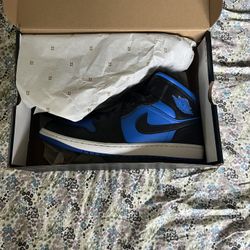 Air Jordan 1 Mid Black Royal Blue Size 11