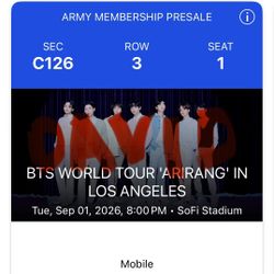 2x BTS ARIRANG Sofi Sept 1 Lower Bowl