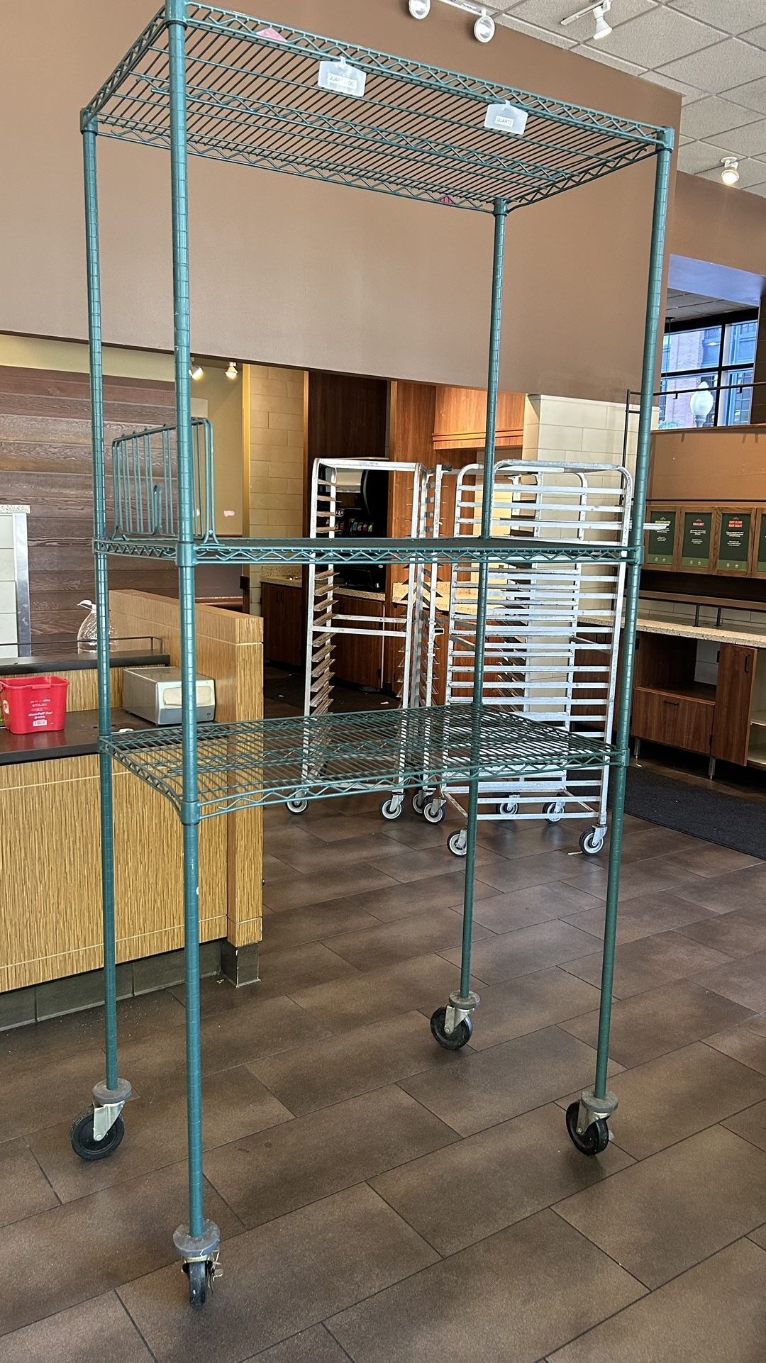extra height storage rack metal shelving unit on wheels green L42”*D24”*H91”(address in description)