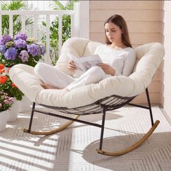 Outdoor Papasan Rocking Chair, Oversized Rocking Chair.