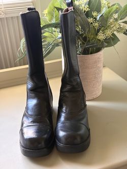 Black Women's Harley Davidson Leather Mid-Calf Boots